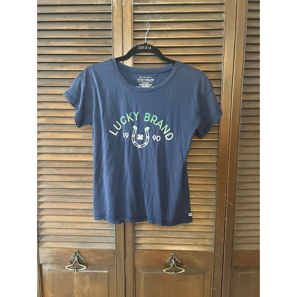 Lucky Brand Blue T-shirt with Horseshoe Graphic